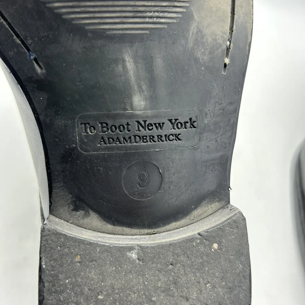 To Boot New York Dress Shoes Mens 9 Adam Derrick Italian Leather Black Flaw